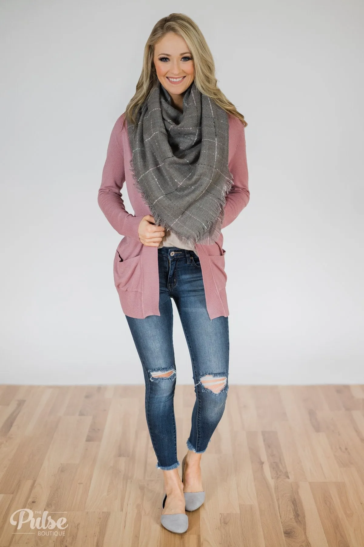 The Perfect Blanket Scarf- Grey