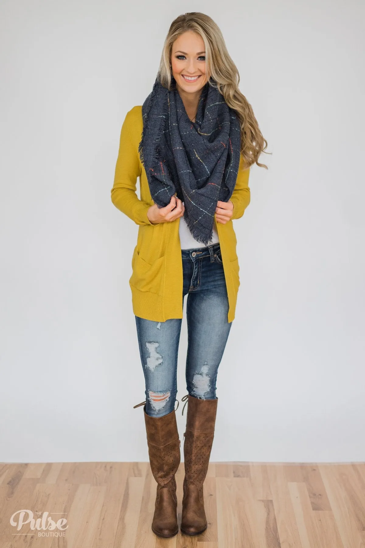 The Perfect Blanket Scarf- Navy