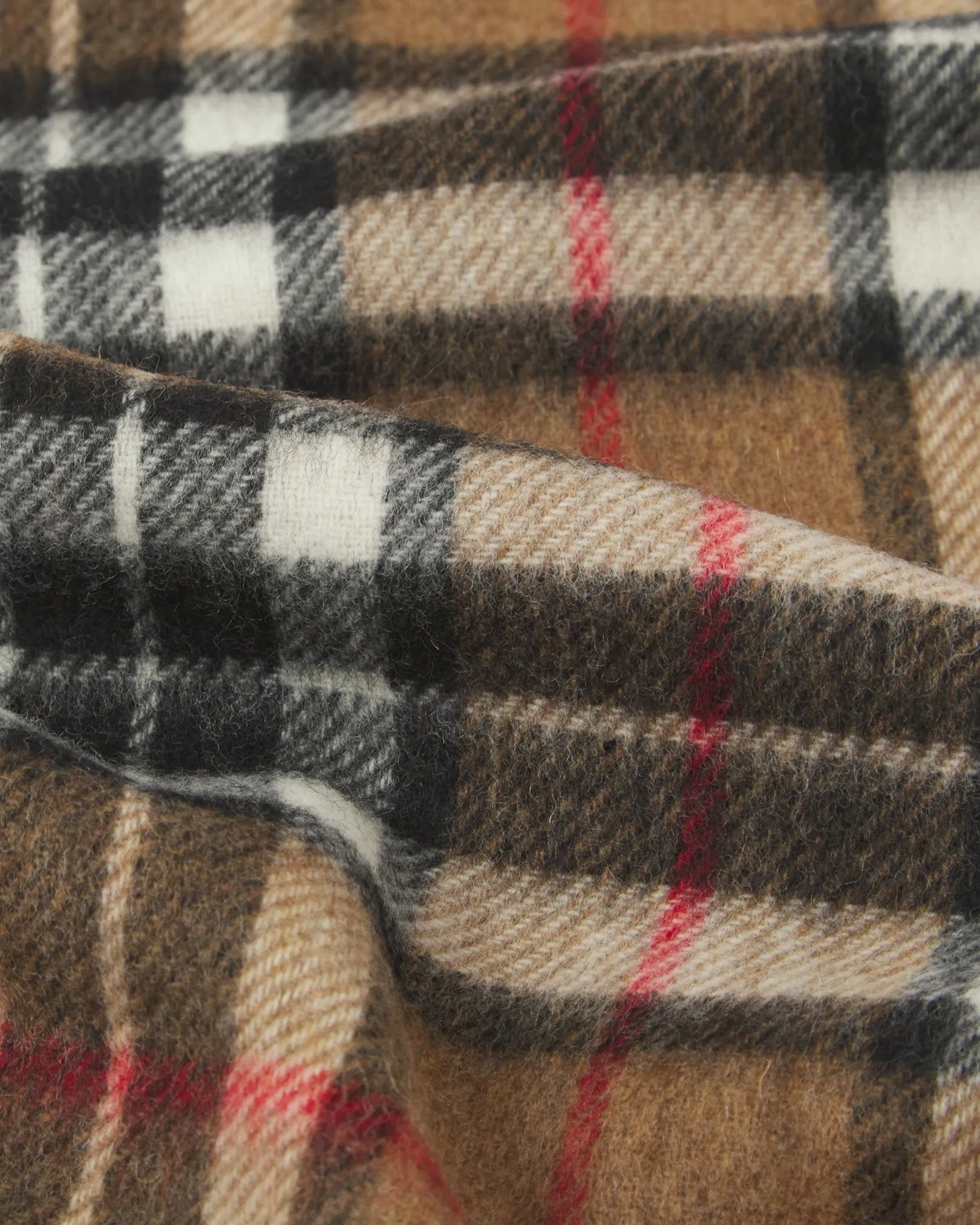 UK Wool Scarf - Highlands Tartan in Camel