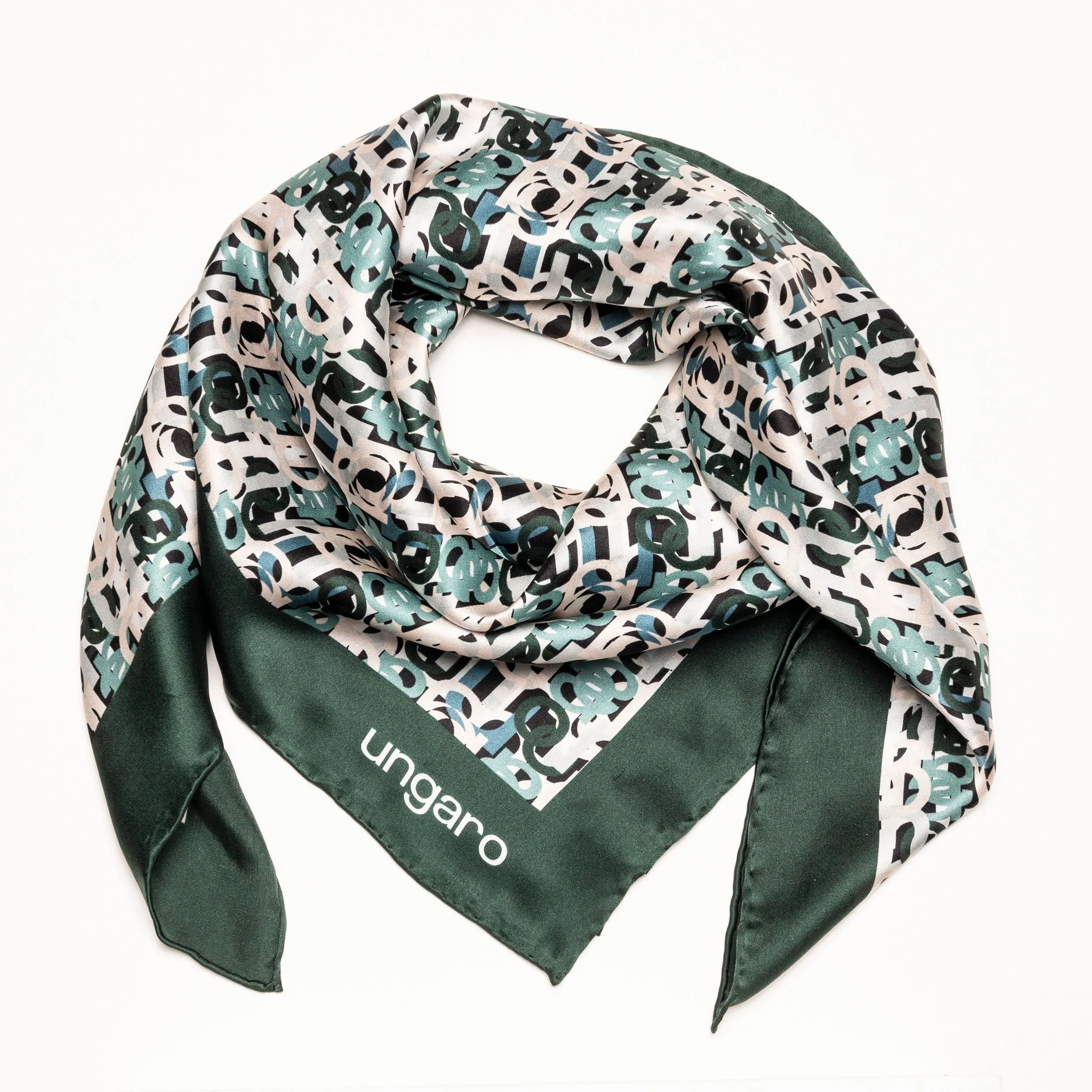 Ungaro UFL238T-Silk scarf Umberta Dark Green