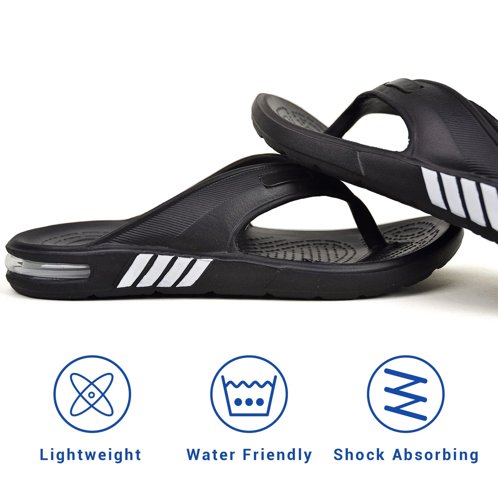 VONMAY Men's Non Slip Flip Flops Outdoor Thong Sandals Open Toe Strap Durable Beach Shower Shoes