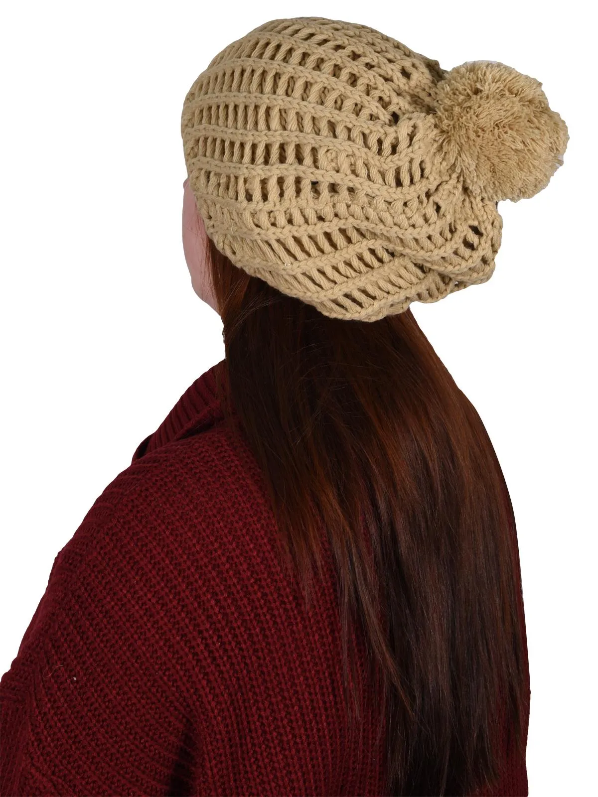 Womens Fleece Lined Beanie Hat