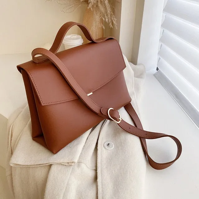 Yeknu Vintage Fashion Female Tote Bag New High Quality PU Leather Women's Designer Handbag High capacity Shoulder Messenger Bag